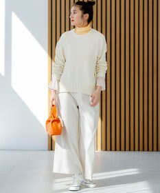 組曲 【洗える】フライスタートルネック カットソー