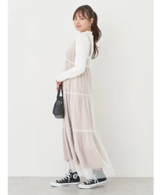 earth music&ecology ＳＥＴ２点ティアードペチドレス＋チュールワンピース