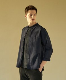 JOSEPH ABBOUD MOUNTAIN 【SPACE】エアリノバンドカラー シャツ