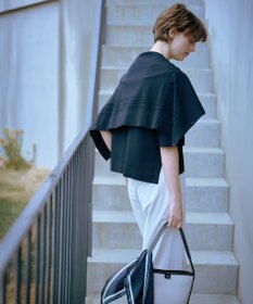 J.PRESS LADIES L 【洗える・接触冷感・UVケア・吸水速乾・防透け】麻シェルドライ ワイドストレート マリン パンツ