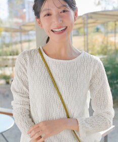 Tiaclasse L 花柄カットレースフレアトップス