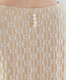 Tiaclasse L 花柄カットレースフレアトップス