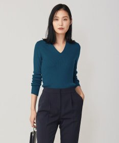ICB 【洗える】エクストラファインメリノリブ Vネックニット