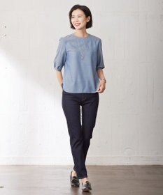 J.PRESS LADIES 【洗える】ウォッシャブルキュプラツイル タックスリーブ ブラウス