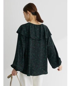 Green Parks 柄アソートラッフル衿ブラウス