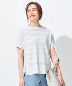 自由区 【洗える】クレープストレッチボーダー ニット