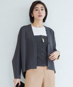 自由区 【洗える】ドライコットンハイゲージニット ビスチェ