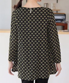 Tiaclasse L 花柄カットレースフレアトップス