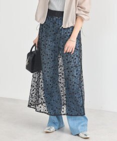 earth music&ecology シアーレースレイヤードスカート