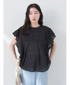 earth music&ecology コットンボイルフリルブラウス