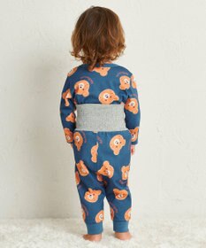 MIKI HOUSE HOT BISCUITS 【80-120cm】 ビーンズフェイスプリント 腹巻き付き長袖パジャマ