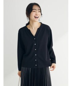 Green Parks カットジョーゼットドットボタンカーディガン