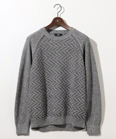 JOSEPH ABBOUD 【和紙使用エコ素材/日本素材/軽量/通気性/速乾性】和紙ムリネ ニット クルーネック ニット ライトグレー系