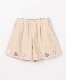 ANY KIDS ネコ刺繍 コーデュロイ ショートパンツ