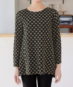 Tiaclasse L 花柄カットレースフレアトップス