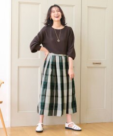 ANY 【洗濯機可能・ウエストゴム】ビックチェックスカート