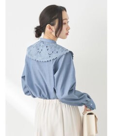 earth music&ecology ２ｗａｙ刺繍衿ブラウス