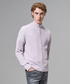 JOSEPH HOMME 【新柄】シルクバルキー　ハイネックジップアップニット