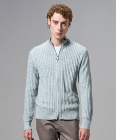 JOSEPH HOMME 【新柄】シルクバルキー　ハイネックジップアップニット