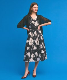 GRACE CONTINENTAL バイカラーボタニカルドレス