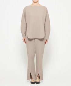 uncrave プリーツリブ ドルマンスリーブトップス