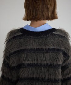 YECCA VECCA フェザーマルチボーダーニット