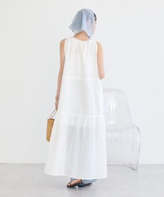 earth music&ecology ギャザーノースリーブワンピース