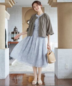 Tiaclasse L 麻調襟ギャザーシアーブルゾン