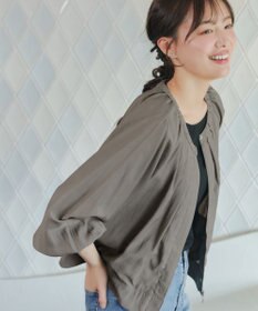 Tiaclasse L 麻調襟ギャザーシアーブルゾン