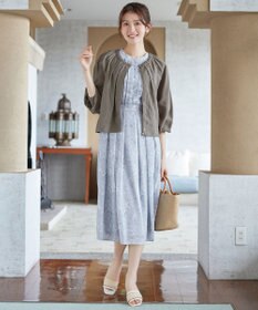 Tiaclasse L 麻調襟ギャザーシアーブルゾン