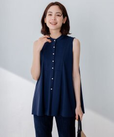 組曲 【洗える】ブラウスライクジャージーノースリーブ カットソー