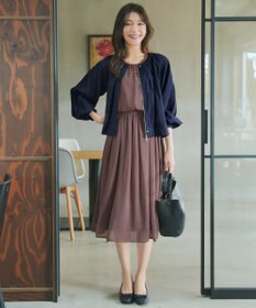 Tiaclasse L 麻調襟ギャザーシアーブルゾン