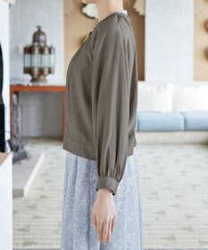 Tiaclasse L 麻調襟ギャザーシアーブルゾン