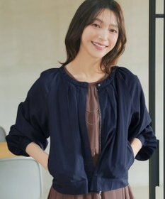 Tiaclasse L 麻調襟ギャザーシアーブルゾン