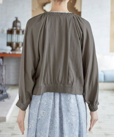 Tiaclasse L 麻調襟ギャザーシアーブルゾン