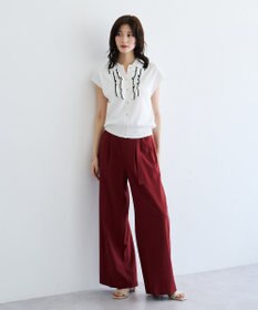 YECCA VECCA 配色フリルカーディガン