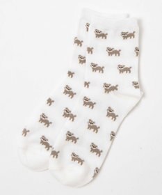 WEGO 総柄イヌクルーソックス