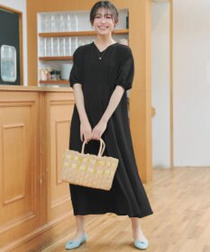 Tiaclasse L 【新色追加】ワッフルVネックワンピース