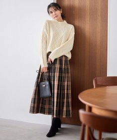 ANY L ソフトタッチケーブルニットチュニック