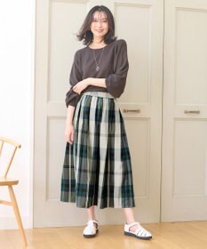 ANY 【洗濯機可能・ウエストゴム】ビックチェックスカート