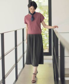 J.PRESS LADIES L 【洗える】レーヨンエリートストレッチ フレンチスリーブ ニット
