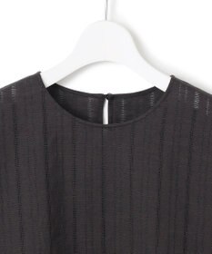 23区 【洗える】カラミ ストライプ ペプラム ブラウス