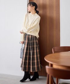 ANY L ソフトタッチケーブルニットチュニック