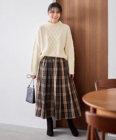 ANY L ソフトタッチケーブルニットチュニック