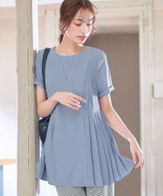 Tiaclasse 【新色追加・洗える】サイドプリーツチュニックブラウス