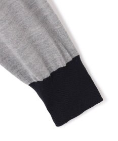 23区 L 【洗える】サステナブルウール Vネック バイカラー カーディガン