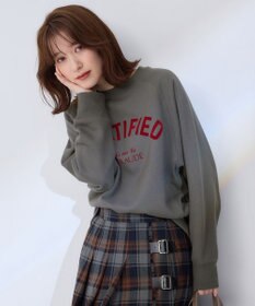 ANY L 【洗濯機可能/サスティナブル】ロゴ裏起毛クルーネックプルオーバー