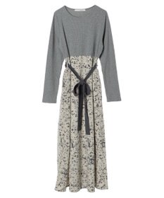 Green Parks ・ＥＬＥＮＣＡＲＥ　ＤＵＥ　リブ×フラワーキリカエワンピ