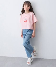 ANY KIDS 【一部店舗/WEB先行販売アイテム】【洗濯機可能】刺繍 ワイドデニムパンツ