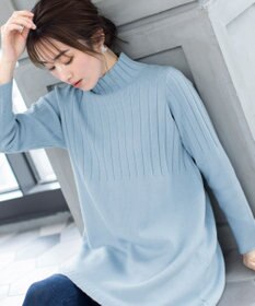 Tiaclasse L 【洗える】もっちり柔らかいハーフリブニットチュニック